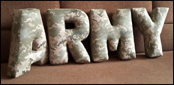 Camouflage Letters Pillows for Home Patriotic Decor - army style forest mural boys army themed bedroom Decorating ARMY  theme bedrooms  