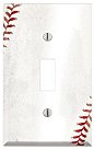 Single Toggle Wall Switch Cover Plate Decor Wallplate - Baseball 