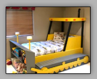 Bulldozer Bed  conustruction bedrooms Bulldozer Bed work truck beds  construction room decor