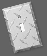 Diamond Plate Single Toggle Stamped Aluminum Wallplate