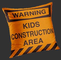kids construction throw pillows