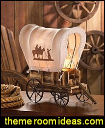 COVERED WAGON LAMP western decor, rustic decor, cowboy bedroom furniture