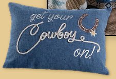 cowboy throw pillows cowboy bedding western decor cowboy theme bedroom decorating  Get Your Cowboy On Pillow