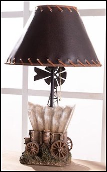 western decor Western Carriage and Windmill Accent Lamp Western bedroom decor