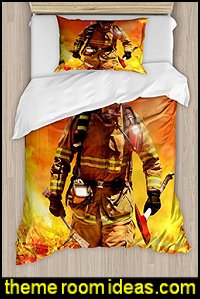 firefighter bedding   Fireman Twin Size Duvet Cover   Fire Truck Bedding. Creative fire engine bed fire station  style. Rugs fire engine bedrooms. Firefighter Hero boys bedroom  firefighter bedroom decor.