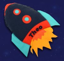 Rocket Cushion rocketship felt cushion  space theme  space accessories for the bedroom