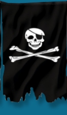 Jolly Roger Flag  -  Crossbone Old Skull Bones Pirate Banner