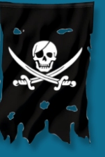 Jolly Roger Flag   -  Pirate Flag Crossbone Pirate Banner  -  White Skeleton Black Flag