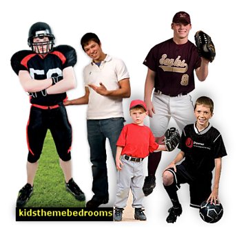 sports wall decals personalized standup sports boys bedrooms