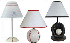Light up your room with these baseball-inspired lamps. Show your love for America's favorite pastime.  Great for a baseball themed baby nursery, baseball bedroom, or baseball themed sports playroom. These  accent lamps are sure to delight sports fans. Design fun baseball theme bedrooms with novelty baseball themed furniture