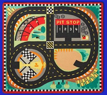 Round the Speedway Race Track Area Rug 