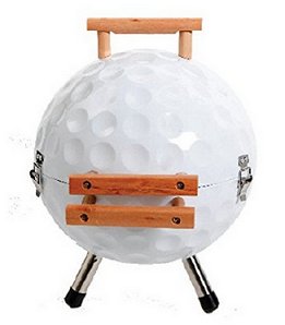 Golf Ball BBQ Steel Grill with Wood Handle