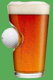 Pint Glass with Real Golf Ball GOLF GIFT IDEAS