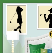 girls golf wall decal stickers womens golf wall art womens golf wall  decorations  Stacked Ball Lamp  
