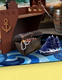 Pirate Treasure Chest  Tall Drum End Table   Waves rug  pirate ship toys 