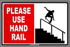 Please Use Hand Rail Tin Sign skater bedroom wall decoration