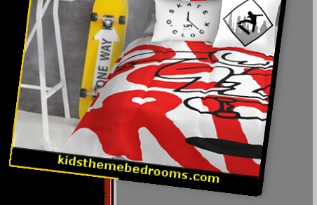 skateboarder-wall decal - skateboarder bedding - skateboarding throw pillows