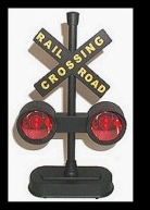 Railroad Train / Track Crossing Sign with Flashing Lights and Sounds