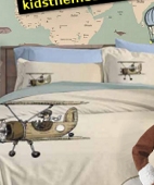 Vintage Airplane Bedding vintage planes bedroom decorating 